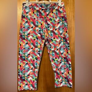 Geometric Pattern Active Leggings - Multicolor